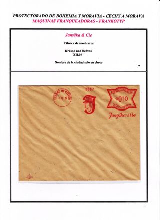 PROTECTORATE OF BOHEMIA AND MORAVIA - METER STAMPS - SPECIMENS – sheet 121