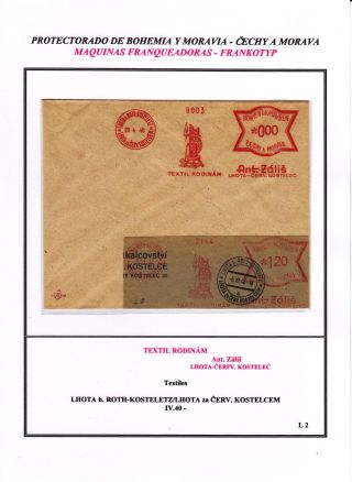 PROTECTORATE OF BOHEMIA AND MORAVIA - METER STAMPS - SPECIMENS – sheet 122