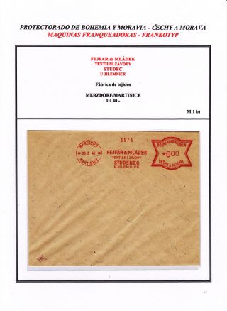 PROTECTORATE OF BOHEMIA AND MORAVIA - METER STAMPS - SPECIMENS – sheet 128