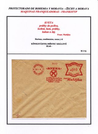 PROTECTORATE OF BOHEMIA AND MORAVIA - METER STAMPS - SPECIMENS – sheet 129