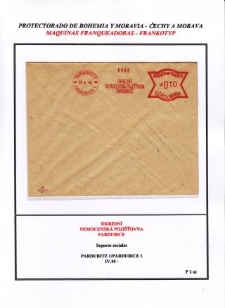 PROTECTORATE OF BOHEMIA AND MORAVIA - METER STAMPS - SPECIMENS – sheet 139