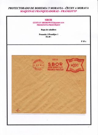 PROTECTORATE OF BOHEMIA AND MORAVIA - METER STAMPS - SPECIMENS – sheet 142