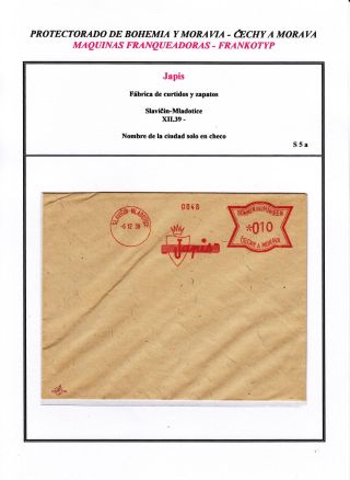 PROTECTORATE OF BOHEMIA AND MORAVIA - METER STAMPS - SPECIMENS – sheet 146