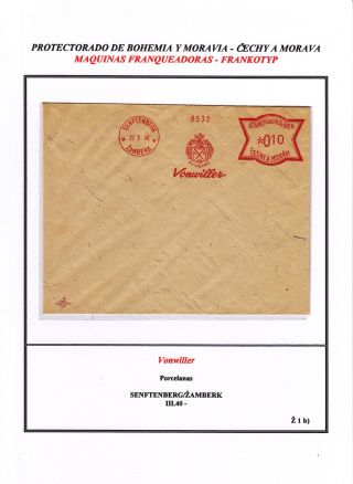 PROTECTORATE OF BOHEMIA AND MORAVIA - METER STAMPS - SPECIMENS – sheet 160