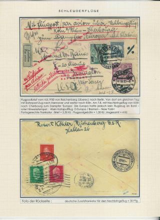 SCHLEUDERFLÜGE UND ZEPPELINPOST DER TSCHECHOSLOWAKEI 1929-1939 – Blatt 4