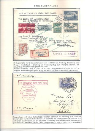SCHLEUDERFLÜGE UND ZEPPELINPOST DER TSCHECHOSLOWAKEI 1929-1939 – Blatt 6