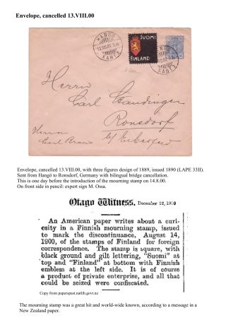FINSKÁ SMUTEČNÍ ZNÁMKA – list 12