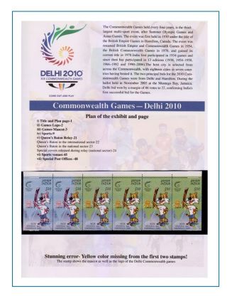 COMMONWEALTH GAMES - DELHI 2010 – sheet 1