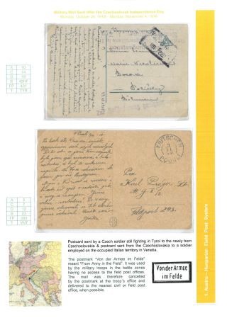 FELDPOSTSYSTEME  AUF TSCHECHOSLOWAKISCHEN GEBIET AB OKTOBER 1918 BIS FEBRUAR 1919 – Blatt 4