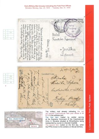 FELDPOSTSYSTEME  AUF TSCHECHOSLOWAKISCHEN GEBIET AB OKTOBER 1918 BIS FEBRUAR 1919 – Blatt 8