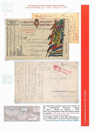 FELDPOSTSYSTEME  AUF TSCHECHOSLOWAKISCHEN GEBIET AB OKTOBER 1918 BIS FEBRUAR 1919 – Blatt 9