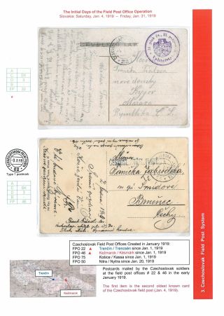 FELDPOSTSYSTEME  AUF TSCHECHOSLOWAKISCHEN GEBIET AB OKTOBER 1918 BIS FEBRUAR 1919 – Blatt 10