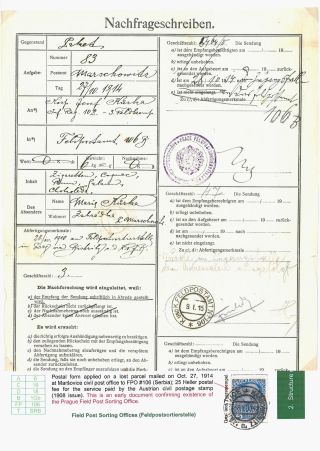 AUSTRO-HUNGARIAN FIELD POST 1914-1918 – sheet 15