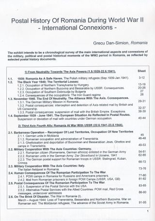POŠTOVNÍ HISTORIE RUMUNSKA BĚHEM 2. SVĚTOVÉ VÁLKY - MEZINÁRODNÍ SOUVISLOSTI – list 1