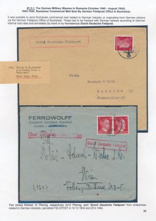 POSTGESCHICHTE VON RUMÄNIEN WÄHREND 2. WELTKRIEG - INTERNATIONALE VERBINDUNGEN – Blatt 30
