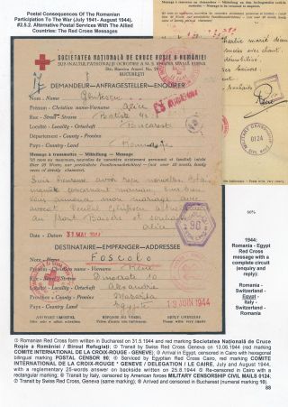 POSTAL HISTORY OF ROMANIA DURING WORLD WAR II - INTERNATIONAL CONNECTIONS – sheet 88