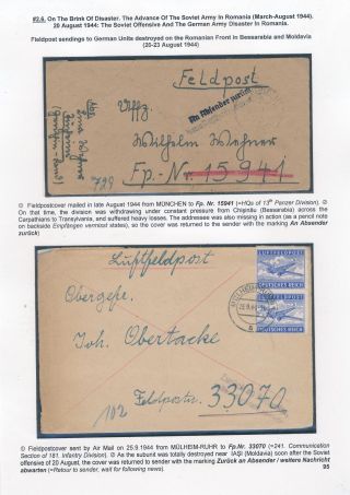 POSTAL HISTORY OF ROMANIA DURING WORLD WAR II - INTERNATIONAL CONNECTIONS – sheet 95