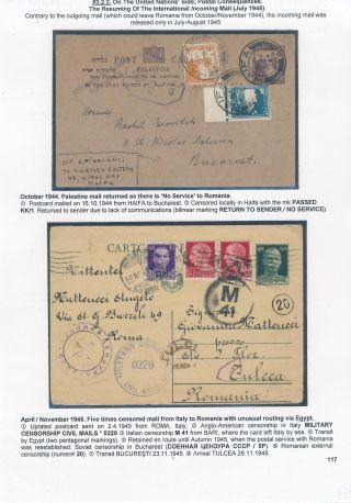 POSTAL HISTORY OF ROMANIA DURING WORLD WAR II - INTERNATIONAL CONNECTIONS – sheet 117