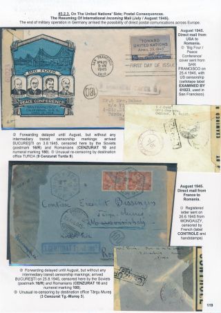 POSTAL HISTORY OF ROMANIA DURING WORLD WAR II - INTERNATIONAL CONNECTIONS – sheet 119