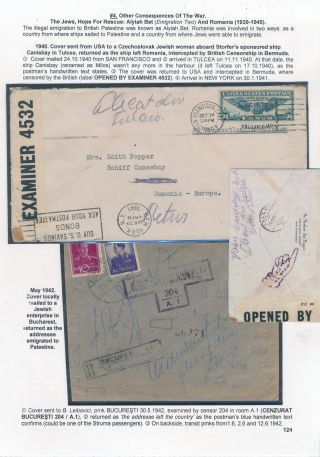POSTAL HISTORY OF ROMANIA DURING WORLD WAR II - INTERNATIONAL CONNECTIONS – sheet 124
