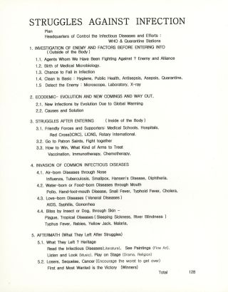 STRUGGLES AGAINST INFECTION – sheet 1