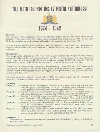 THE NETHERLANDS INDIES POSTAL STATIONERY 1874-1942 – sheet 1