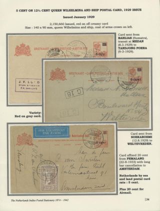 THE NETHERLANDS INDIES POSTAL STATIONERY 1874-1942 – sheet 34