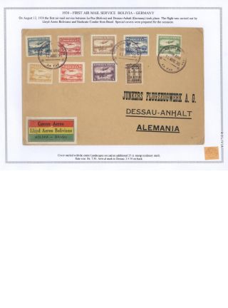 BOLIVIA - AIR MAIL – sheet 70