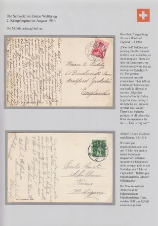 SWITZERLAND IN THE FIRST WORLD WAR – sheet 8