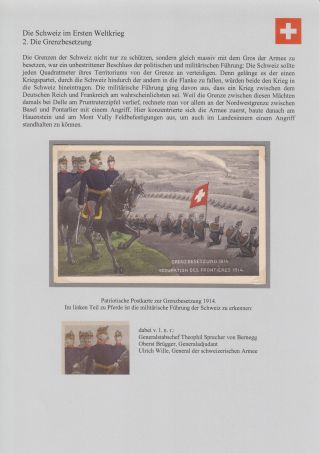 SWITZERLAND IN THE FIRST WORLD WAR – sheet 9