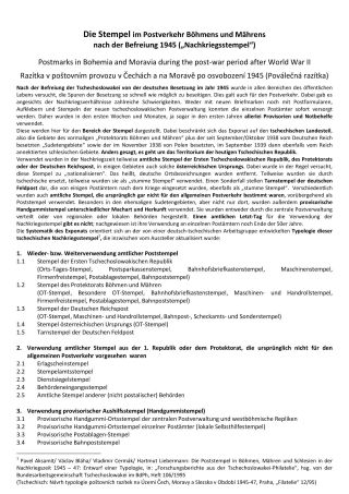 POŠTOVNÍ RAZÍTKA V ČECHÁCH A NA MORAVĚ V POVÁLEČNÉM OBDOBÍ PO OSVOBOZENÍ 1945 – list 1