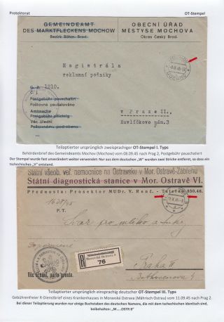 POSTMARKS IN BOHEMIA AND MORAVIA DURING THE POST-WAR PERIOD AFTER WORLD WAR II – sheet 20
