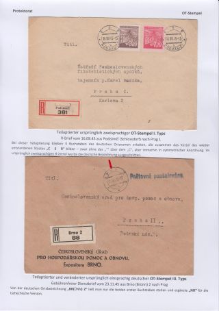 POSTMARKS IN BOHEMIA AND MORAVIA DURING THE POST-WAR PERIOD AFTER WORLD WAR II – sheet 21