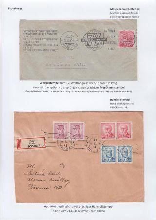 POSTMARKS IN BOHEMIA AND MORAVIA DURING THE POST-WAR PERIOD AFTER WORLD WAR II – sheet 28