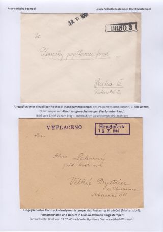 POSTMARKS IN BOHEMIA AND MORAVIA DURING THE POST-WAR PERIOD AFTER WORLD WAR II – sheet 82