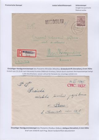 POSTMARKS IN BOHEMIA AND MORAVIA DURING THE POST-WAR PERIOD AFTER WORLD WAR II – sheet 84