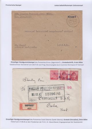 POSTMARKS IN BOHEMIA AND MORAVIA DURING THE POST-WAR PERIOD AFTER WORLD WAR II – sheet 85