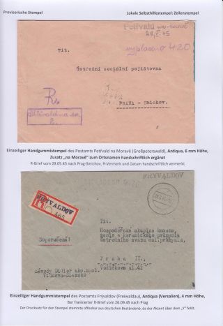 POSTMARKS IN BOHEMIA AND MORAVIA DURING THE POST-WAR PERIOD AFTER WORLD WAR II – sheet 87