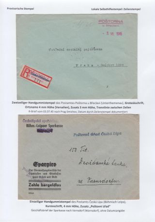 POSTMARKS IN BOHEMIA AND MORAVIA DURING THE POST-WAR PERIOD AFTER WORLD WAR II – sheet 90
