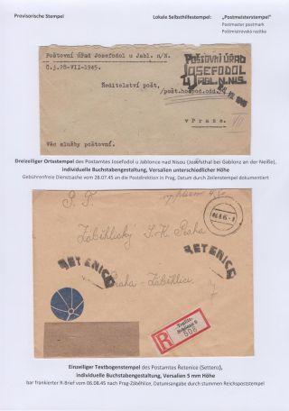 POSTMARKS IN BOHEMIA AND MORAVIA DURING THE POST-WAR PERIOD AFTER WORLD WAR II – sheet 92