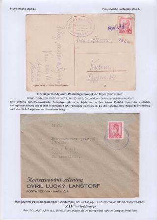POSTMARKS IN BOHEMIA AND MORAVIA DURING THE POST-WAR PERIOD AFTER WORLD WAR II – sheet 94
