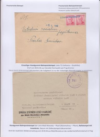 POSTMARKS IN BOHEMIA AND MORAVIA DURING THE POST-WAR PERIOD AFTER WORLD WAR II – sheet 95