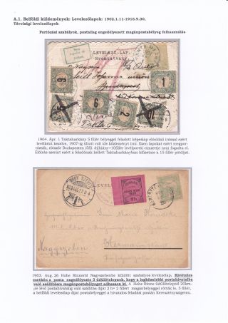 POŠTOVNÍ HISTORIE UHERSKÉHO KRÁLOVSTVÍ 1900-1918 - DOPISY, DOPISNICE - maďarsky – list 8