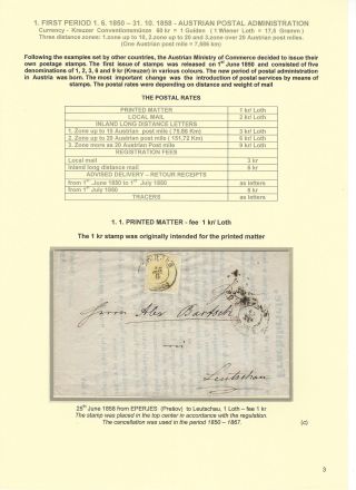 POSTGESCHICHTE DER SLOWAKEI 1850-1875 – Blatt 3