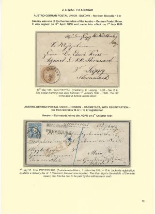 POSTGESCHICHTE DER SLOWAKEI 1850-1875 – Blatt 78