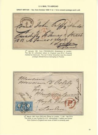 POSTGESCHICHTE DER SLOWAKEI 1850-1875 – Blatt 81