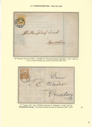 POSTGESCHICHTE DER SLOWAKEI 1850-1875 – Blatt 97