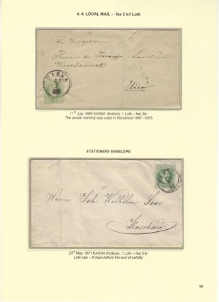 POSTGESCHICHTE DER SLOWAKEI 1850-1875 – Blatt 98