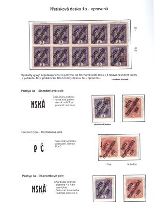 UNTERTYPE DES ÜBERDRUCKES "A" DER AUSGABE POŠTA ČESKOSLOVENSKÁ 1919 – Blatt 3