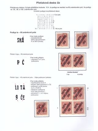 UNTERTYPE DES ÜBERDRUCKES "A" DER AUSGABE POŠTA ČESKOSLOVENSKÁ 1919 – Blatt 6